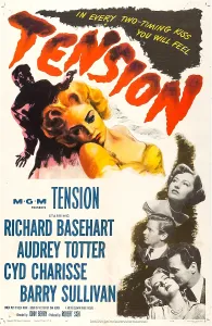 Murder Prints: TENSION, US poster, from top: Audrey Totter