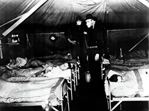 Patients Prints: Tents at Camp Murray, Washington serve as isolation facilities for flu victims