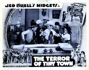 Billy Prints: THE TERROR OF TINY TOWN, from` left, Billy Curtis, Billy Rhodes, Yvonne Moray, 1938