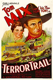 Judge Prints: TERROR TRAIL, from left: Naomi Judge, Tom Mix, 1933