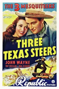 Landis Prints: THREE TEXAS STEERS, US poster art, top from left: Carole Landis, John Wayne, 1939