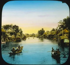 Oars Prints: Thailand, looking up river or canal