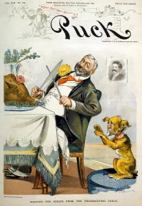 Thanksgiving Prints: Thanksgiving, Puck Magazine cover entitled Waiting for scraps from the Thanksgiving table
