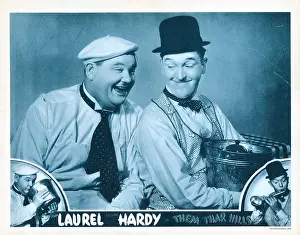 Images Dated 31st August 2015: THEM THAR HILLS, US lobbycard, bottom and center from left: Oliver Hardy
