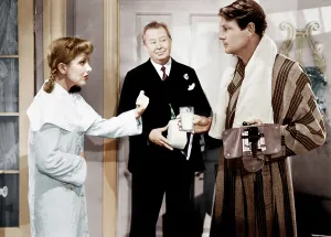 Apartment Prints: THE MORE THE MERRIER, from left: Jean Arthur, Charles Coburn, Joel McCrea, 1943