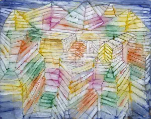 Swiss Prints: THEATER-MOUNTAIN-CONSTRUCTION, by Paul Klee