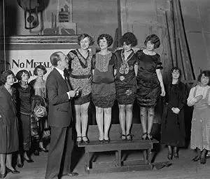 Earl Prints: Theater Producer Earl Carroll reviewing beauties for Vanities production