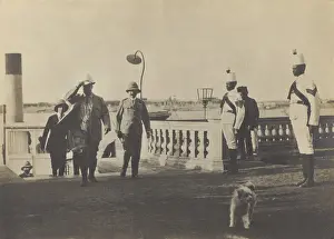 Africans Prints: Theodore Roosevelt arriving with son Kermit, in Khartoum, Sudan, March 13, 1910