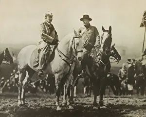 Wilhelm Ii Prints: Theodore Roosevelt and Kaiser Wilhelm II during a military review at Doberitz Field
