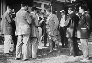 Reporters Prints: Theodore Roosevelt with reporters at Sagamore Hill