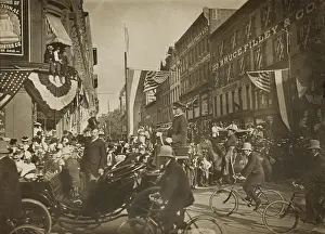 Protection Prints: Theodore Roosevelt standing in a carriage