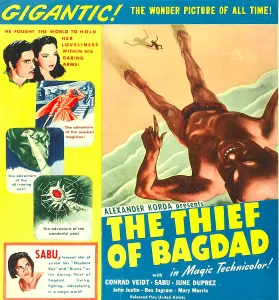 Sabu Prints: THE THIEF OF BAGDAD, top left: John Justin