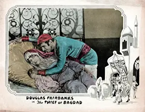 Arabian Prints: THE THIEF OF BAGDAD, lobbycard, from left: Julanne Johnston, Douglas Fairbanks, Sr. 1924