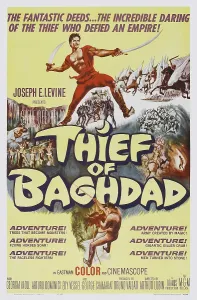 Reeves Prints: THE THIEF OF BAGHDAD, (aka IL LADRO DI BAGDAD), US poster, Steve Reeves (top), 1961