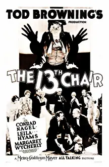 Raised Hand Prints: THE THIRTEENTH CHAIR, (aka THE 13TH CHAIR), US poster, top: Margaret Wycherly, 1929