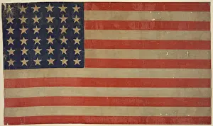 Flag Prints: The thirty-six-star flag of the United States was the official banner from July 4