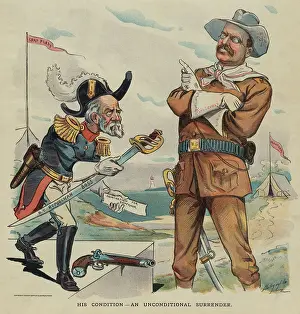 Youth Prints: Thomas C. Platt offering his sword labeled N.Y. Republican Boss to Theodore Roosevelt