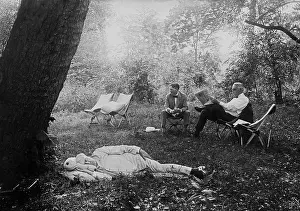Edison Prints: Thomas Edison naps under a tree