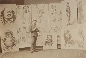Donkey Prints: Thomas Nast with several of his caricatures