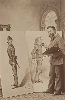 Palette Prints: Thomas Nast with caricatures of Union and Confederate soldiers in 1888