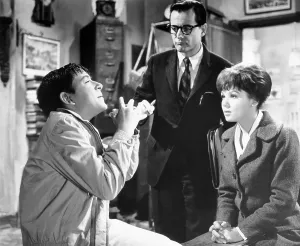 January Prints: A THOUSAND CLOWNS, from left, Barry Gordon, William Daniels, Barbara Harris, 1965