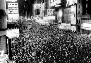Times Square Prints: Thousands of people crowd Times Square awaiting the New Year