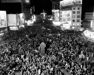 Times Square Prints: Thousands of people crowd Times Square awaiting the New Year