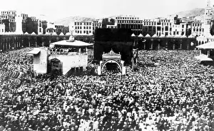 Holy Prints: Thousands of people who made the pilgrimage to the Holy Shrine at Mecca