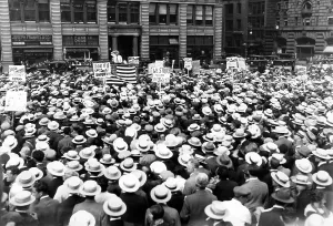 Union Square Park Prints: Thousands of union members attending a one hour protest strike and meeting in Union Square prior to violence erupting