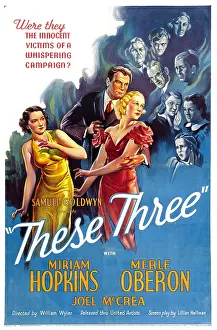 Joel Prints: THESE THREE, from left: Merle Oberon, Joel McCrea, Miriam Hopkins, 1936