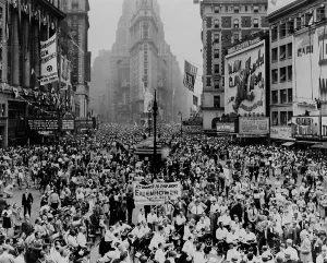 July Prints: Throng of Eisenhower supporters converge on Times Square after his homecoming parade