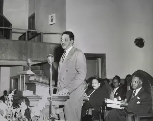Lawyers Prints: Thurgood Marshall, speaking at NAACP Conference in Dallas March 24-26