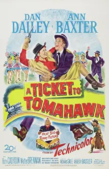 Train Prints: A TICKET TO TOMAHAWK, US poster art, l-r: Anne Baxter, Dan Dailey, 1950