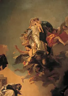 Ceiling Prints: Tiepolo Giambattista, Our Lady of Mount Carmel Appearing to St Simon Stock