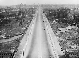 Lcgr1411 Prints: Tiergarten Park and the boulevard leading to the Brandenburg Gate after World War 2