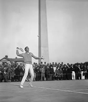 Tennis Prints: Bill Tilden, tennis champion serving on the Municipal Courts