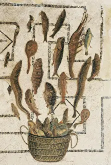 Iber1405nophotog Prints: Tile mosaic depicting some fish