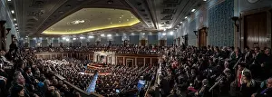 Audience Prints: Time elapsed panoramic view of the Capitol's House Chamber during President Trump's State of the Union address