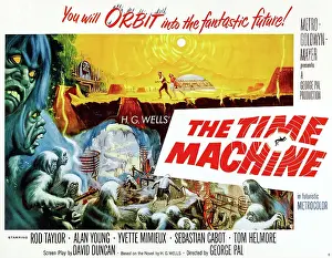 Wells Prints: THE TIME MACHINE, Style B half-sheet poster art, 1960