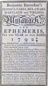 1700s Prints: Title page of a 1792 Almanac published by one of the first African American intellectuals