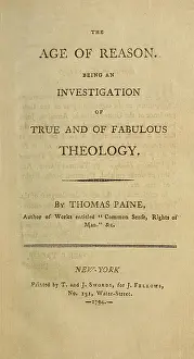 1790s Prints: Title Page of Thomas Paines, 1794 book