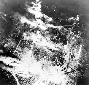 Explosions Prints: Tokyo burns under B-29 firebomb assault