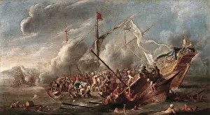 Toledo Prints: TOLEDO, Juan de (1611-1665). Naval Battle between Spanish and Turks