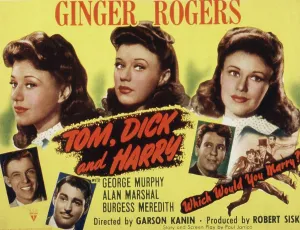 Burgess Prints: TOM DICK AND HARRY, Ginger Rogers, George Murphy, Alan Marshal, Burgess Meredith, 1941