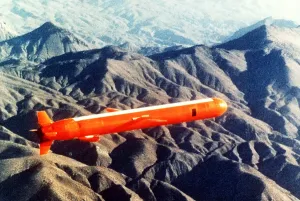 June Prints: Tomahawk Sea Launch Cruise Missile in flight. Nov. 26 1980. (BSLOC_2011_12_242)