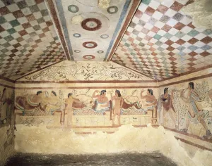 Latium Prints: Tomb of the Leopards. ITALY. Tarquinia