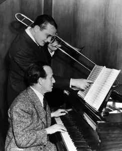 Playing Piano Prints: Tommy Dorsey and Nathaniel Shilkret, 1942. Courtesy: CSU Archives/Everett Collection