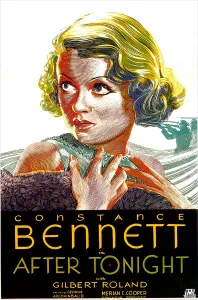 Constance Prints: AFTER TONIGHT, US poster art, Constance Bennett, 1933
