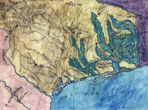 Austin Prints: Topographic map of the Province of Texas