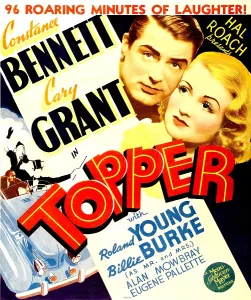 Constance Prints: TOPPER, from left: Cary Grant, Constance Bennett on window card, 1937